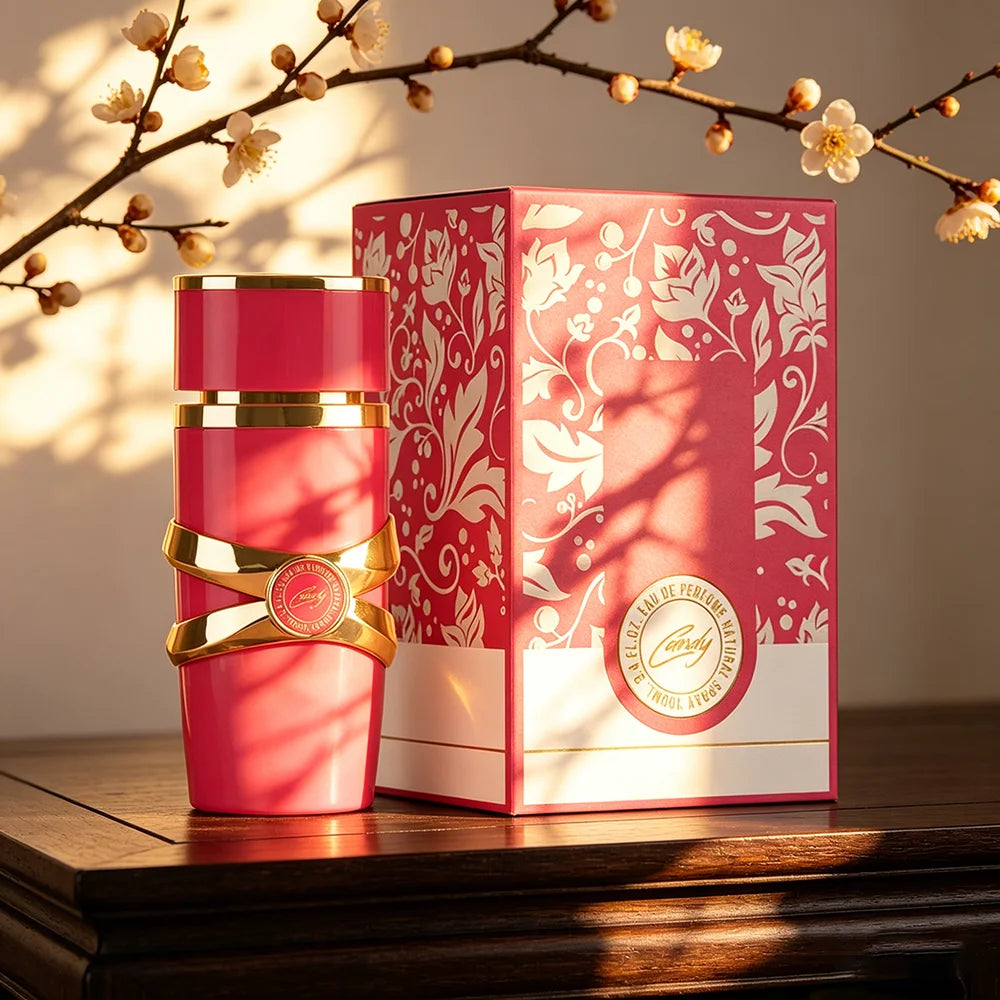 30ml Pink and Gold Women's Perfume, Long Lasting Floral Fragance, Luxurious Bottle with Decorated Box, Elegant Gift
