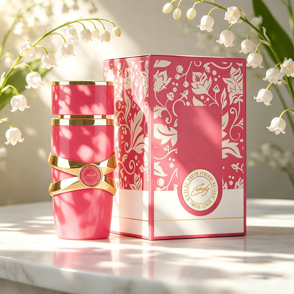 30ml Pink and Gold Women's Perfume, Long Lasting Floral Fragance, Luxurious Bottle with Decorated Box, Elegant Gift
