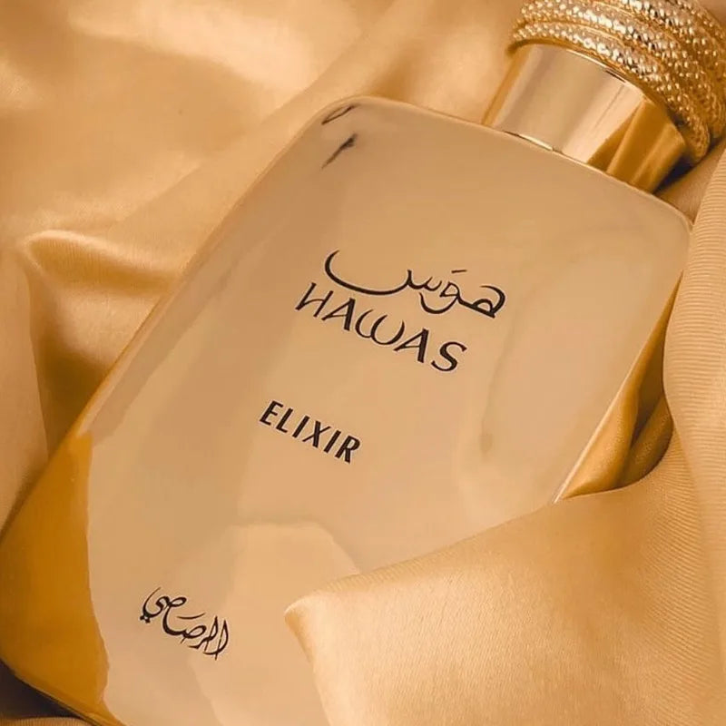 Original Arab Perfumes Rasasi Hawas Elixir Eau de Parfum Spray 100 ML/3.4 Oz Lasting Oriental Vanilla Pheromones Cologne Perfume