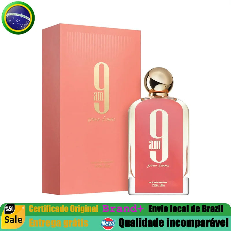 Portable 9am pour Femme Eau de Parfum Spray 100ml Premium Arabian Women Oriental Perfume 3.4 Oz Lasting Daily Pheromones Cologne